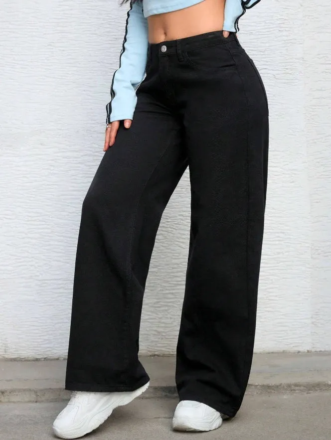 Wide Leg High-Rise Heavy Fade Jeans