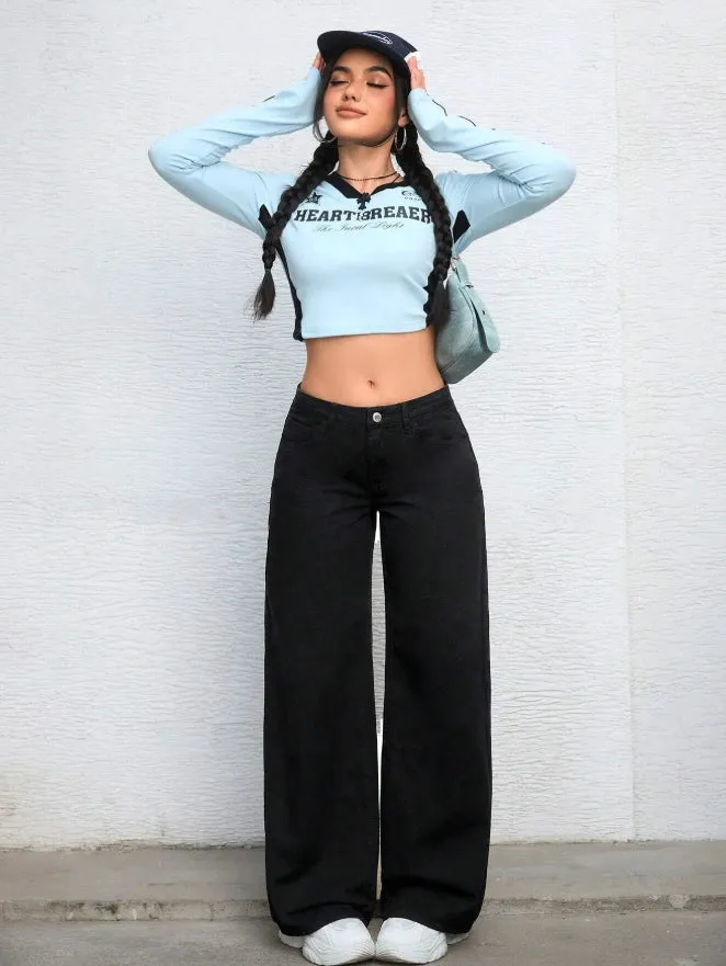 Wide Leg High-Rise Heavy Fade Jeans